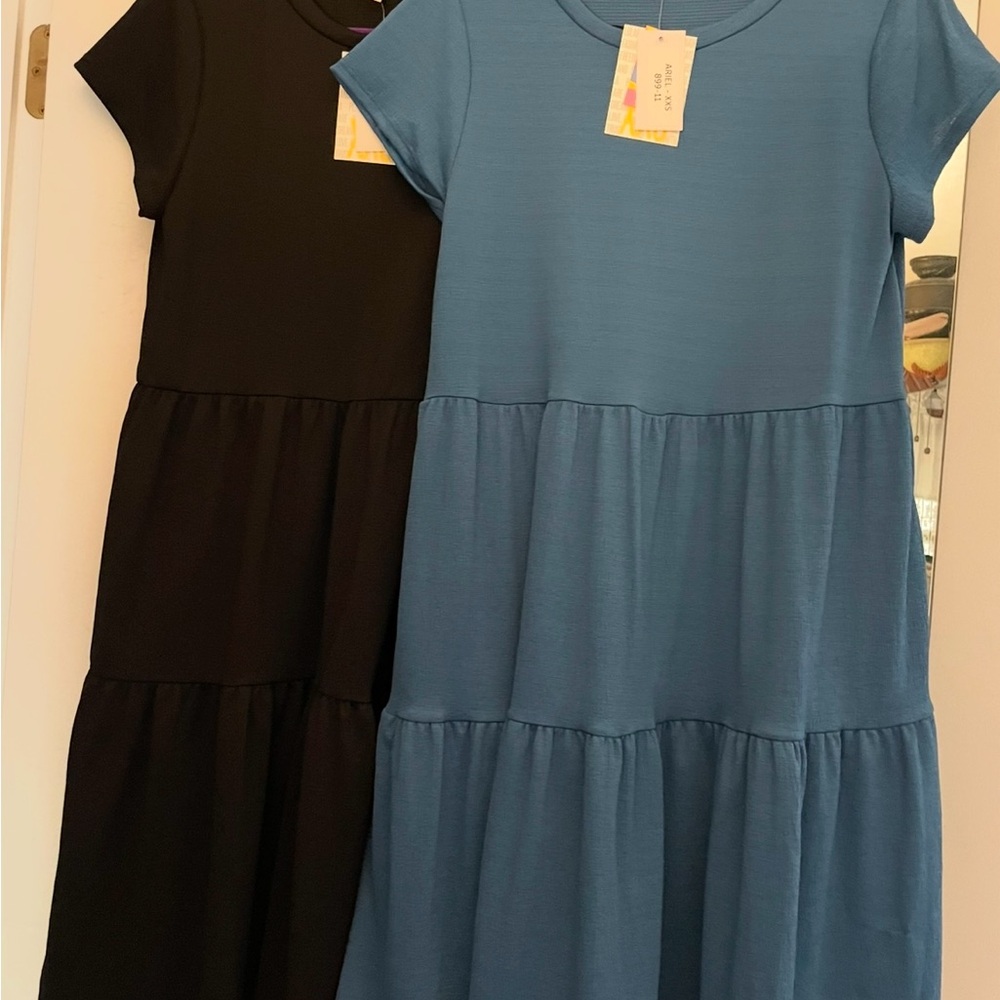 LuLaRoe Blue A-line Midi Dress